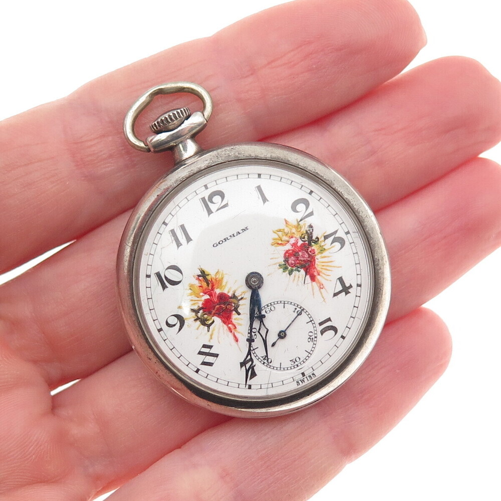 Gorham Longines 925 Sterling Antique Swiss 15 Jewels 13.33 Caliber Pocket Watch